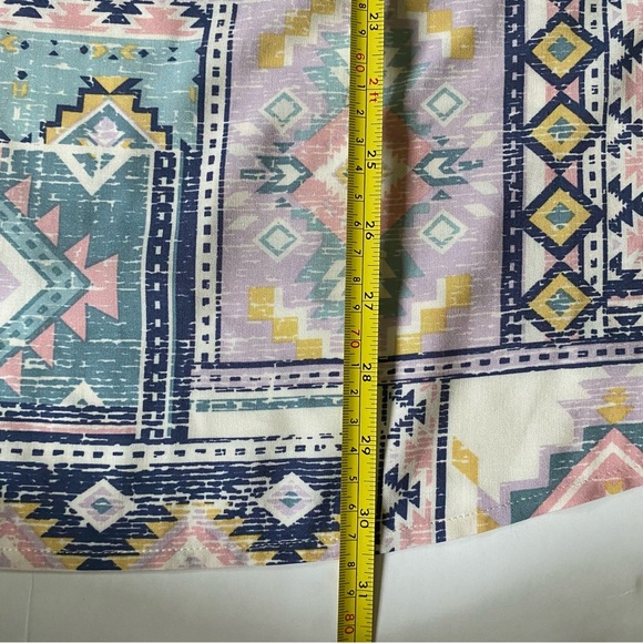 Canyon Retreat Shirt Size 2XL Blouse Aztec southwest tie front Relaxed Fit top - Picture 3 of 16